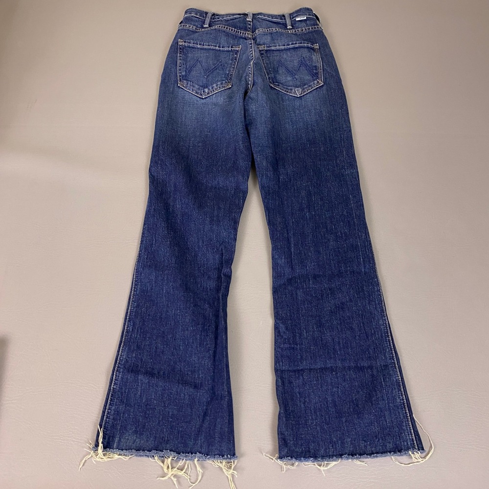 Mother The Tripper Weekender Fray Jeans Size 24 Roasting Nuts Flare Raw Hem - Picture 14 of 15